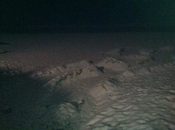 I've heard of Sandy covered beaches, but snowy covered beaches? Here's the scene from Lincoln City.
