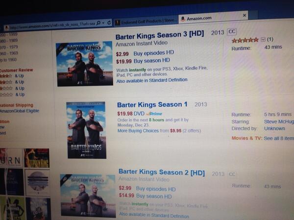 BarterKingSteve's tweet photo. All seasons on amazon now !' #toocool #barterkings http://t.co/7Rz2jEQ5Iy