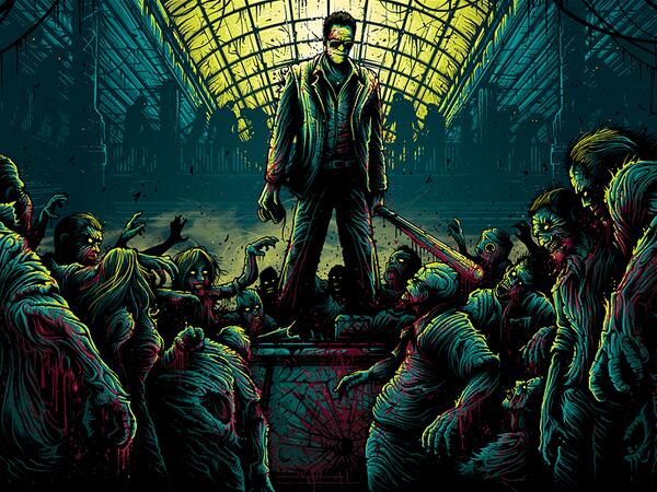 XBOX's tweet photo. .@DanMumordDraws drew up a pretty fine piece of Dead Rising art for #Xbox. http://t.co/HLOXELW8F1