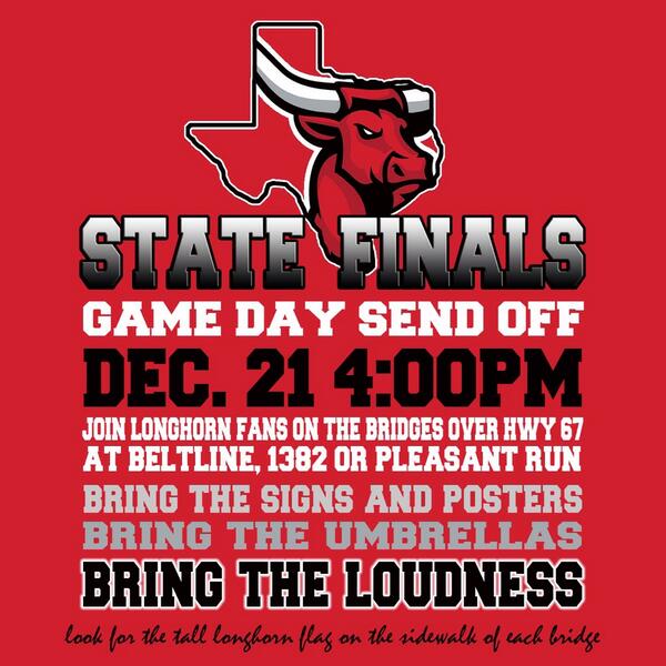 CHLonghorns's tweet photo. Saturday send off for our State Bound Longhorns: http://t.co/CjyrfiErBR