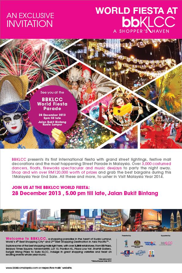 BBKLCC's tweet photo. You're invited to the BBKLCC WORLD FIESTA street parade on 28 Dec, 5pm onwards on Jln Bukit Bintang! http://t.co/6pOsEsaMRV