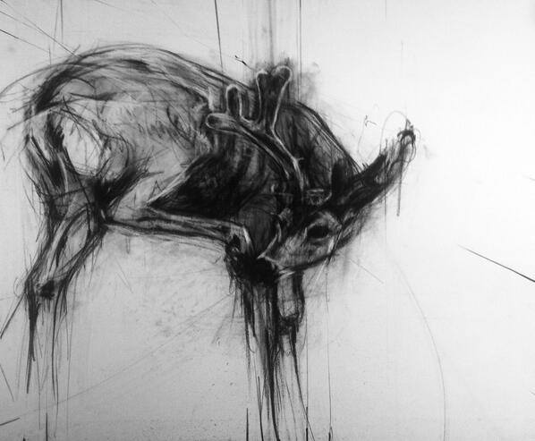 aprilcoppini's tweet photo. Charcoal drawings at the Albina Press on SE Hawthorne for the rest of December http://t.co/Fh0i8XCoWA