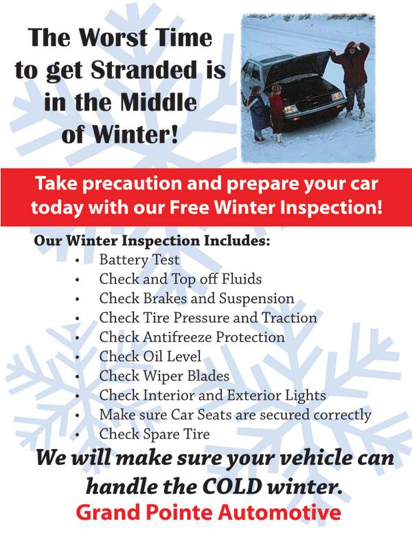 GrandPointeAuto's tweet image. Don't Want to get Stranded this Winter!