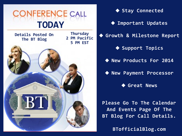 Bank_On_Traffic's tweet photo. Please be on Today's Call. . The Call Detail are posted on the BT Blog. http://t.co/CukRNGYg9n http://t.co/Jv5XevBnDA