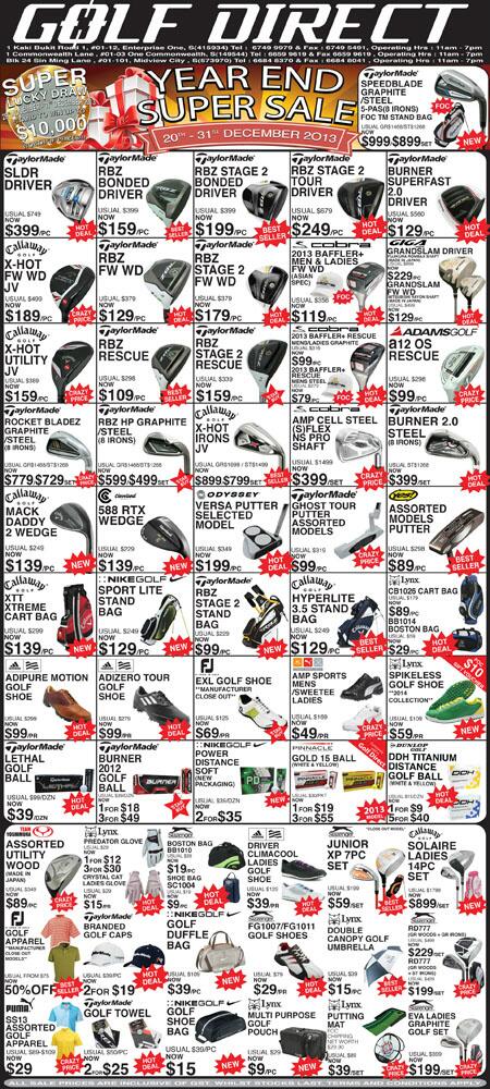GolfDirectSg's tweet photo. Golf Direct Year End Super Sale is on!!! With Every $100 spent will stand a chance to win up to $10,000 of prizes!!! http://t.co/EXWU3zD48s
