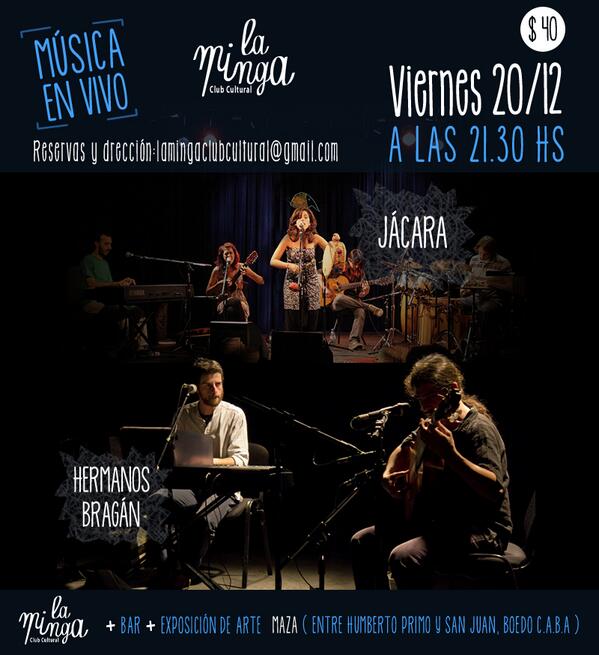 LaMingaCC's tweet photo. Este viernes 20 en @LaMingaCC, #Musica en vivo! http://t.co/vPLq7YlamL