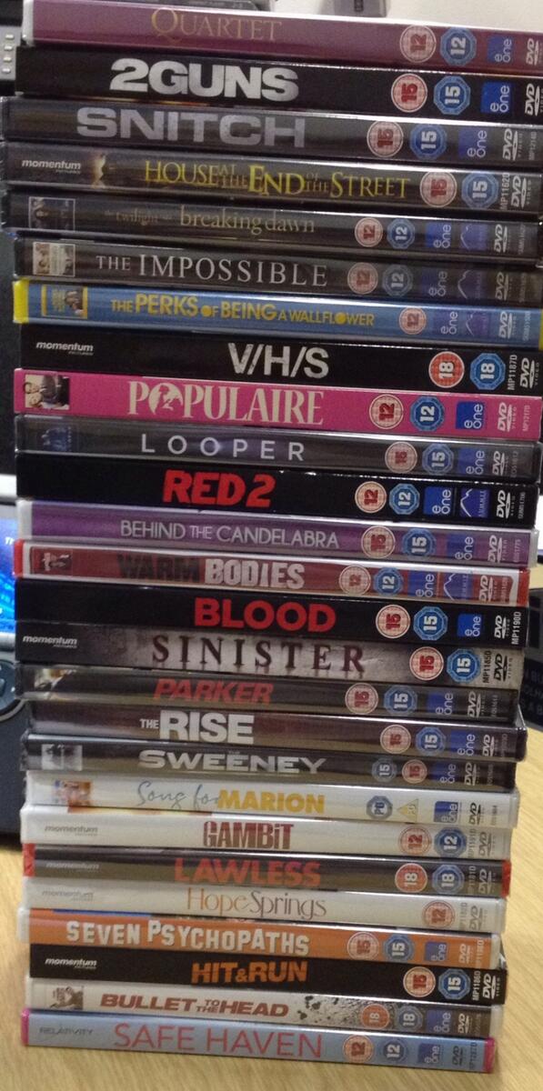 eOneUK's tweet photo. Today you can #win the @eOneUK 2013 major releases on DVD! That's 26 films! Simply RT to win! GOOD LUCK! http://t.co/Z8bv014uO4