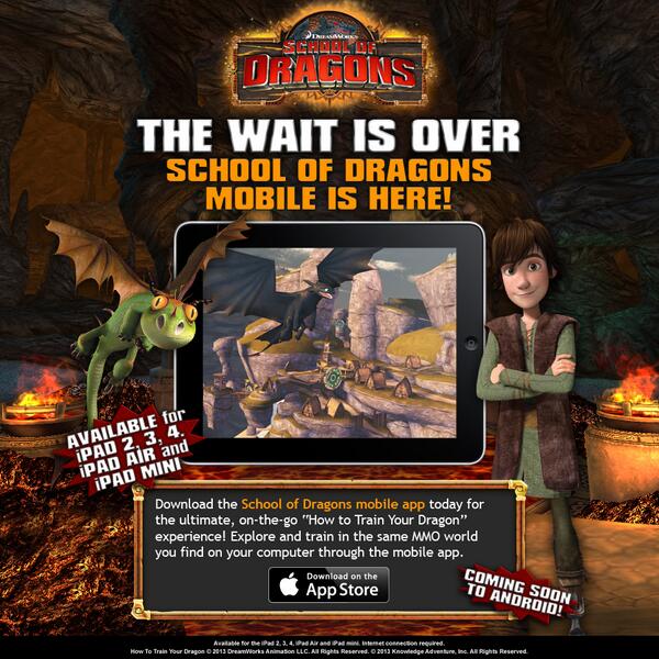 SchoolOfDragons's tweet photo. #SOD HAS OFFICIALLY GONE #MOBILE ! Download it now on your #iPad 2, 3, 4, Mini, or Air http://t.co/vwmK16mYTL http://t.co/2Mr1QlndbG