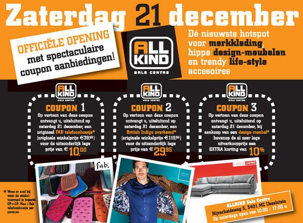 ALLKIND_Sale's tweet image. Nog 2 dagen tot de officiële opening met waanzinnige coupon acties!