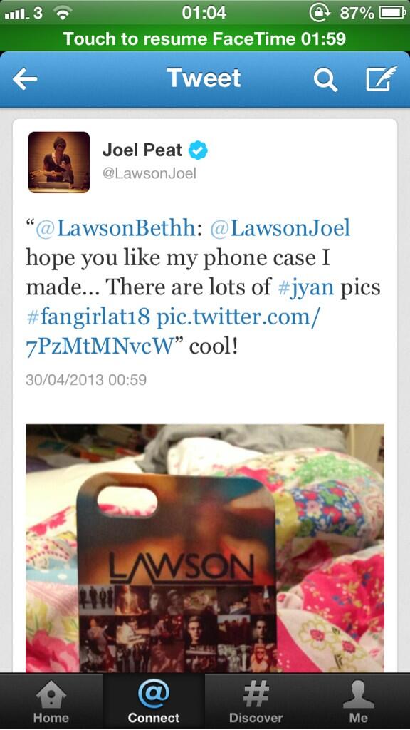 LawsonBethh's tweet photo. @LawsonOfficial #GREATBIGLAWSONXMAS making my beauts phone case and wearing it with pride http://t.co/OgNECShEWC