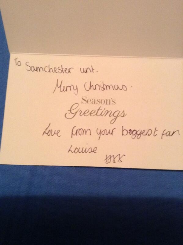 Samutdfc's tweet image. We received a Christmas card from our biggest fan @heyyitslouxox today, we are honoured!