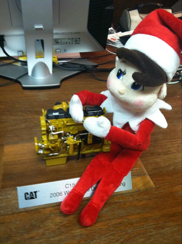 ThompsonCat's tweet photo. Oh just discussing business with #elfontheshelf.  #CAT #ThompsonMachinery #nevernaughty #alwaysnice http://t.co/wQBo7TuSA0