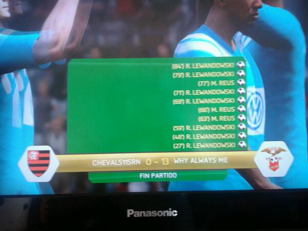 FIFAFUT14EXPERT's tweet image. Jajajajajajajajajajajaja 10 de Lewandowski, y 3 de Reus jajajajajajajaja 0-13 jajajajajajajaja