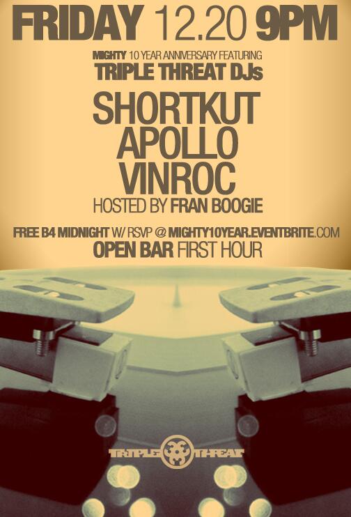 ryknows's tweet photo. TOMORROW @MIGHTYsf w/ these guys @DJApollo11 @Shortkut @Vinroc @FranBoogie. FREE w RSVP before 12. #Mighty10YearAniv http://t.co/F3NbmXzRaD
