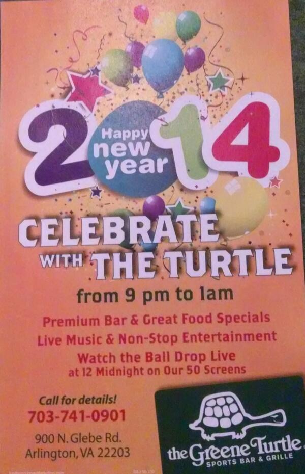 ArlingtonTurtle's tweet photo. COME JOIN US FOR A NEW YEARS EVE NIGHT OF FUN! ENJOY OUR.. Cocktail, Beer And Food Specials HIGH ENERGY ENTERTAINMENT http://t.co/kMq9FiJO2T