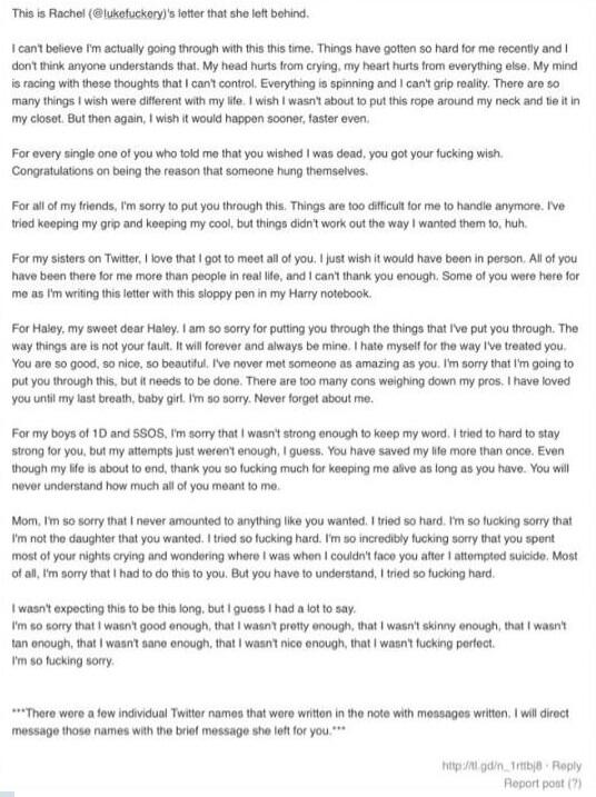 5SOSUpdatesNZ's tweet image. #RIPRachel thoughts are going out to Rachel's family and friends right now xxx