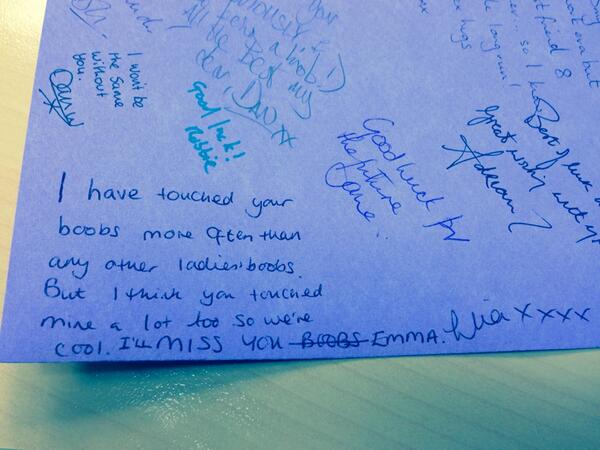 Message for leaving card