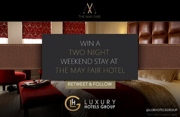 LuxHotelsGroup's tweet image. Competition Time! For your chance to win a Two Night Weekend Break @TheMayFairHotel simply #RT &amp;amp; #Follow us!