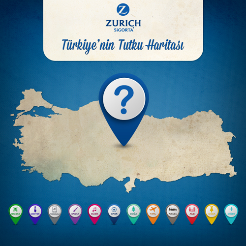 Zurich Sigorta ile birlikte Türkiye'nin Tutku Haritası'nı oluşturacağız. Şahane ödüller için; bit.ly/TutkuHaritasi