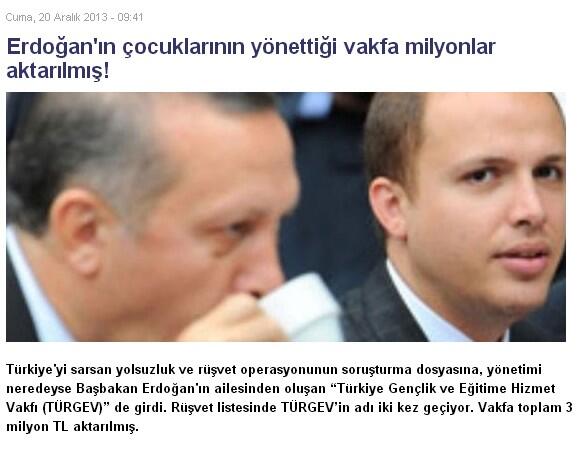 YrGngelopoulos's tweet photo. Başbakan Erdoğan'ın çocuklarının yönettiği TÜRGEV vakfına, 3 milyon TL aktarıldığını biliyor muydunuz? http://t.co/ZwDYMq3SF8