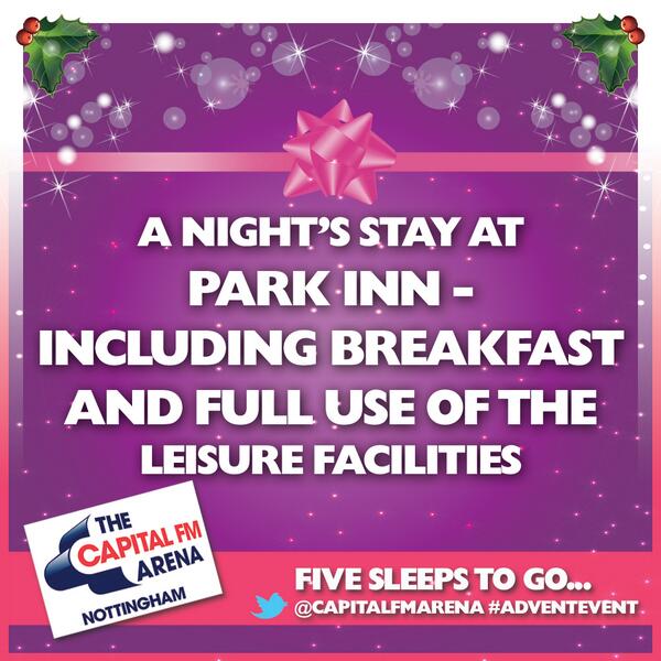 nottinghamarena's tweet image. #AdventEvent #FiveSleeps Fancy a stay at @parkinnnottm (B&amp;amp;B), plus full use of the leisure facilities?! Follow &amp;amp; RT