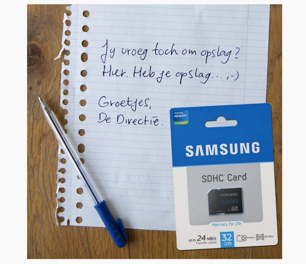 pappie's tweet photo. Dankzij Samsung kan ik nu iedere werknemer bij Nucleus probleemloos opslag geven. http://t.co/w0DHv3xiQM http://t.co/lDOfsrukax