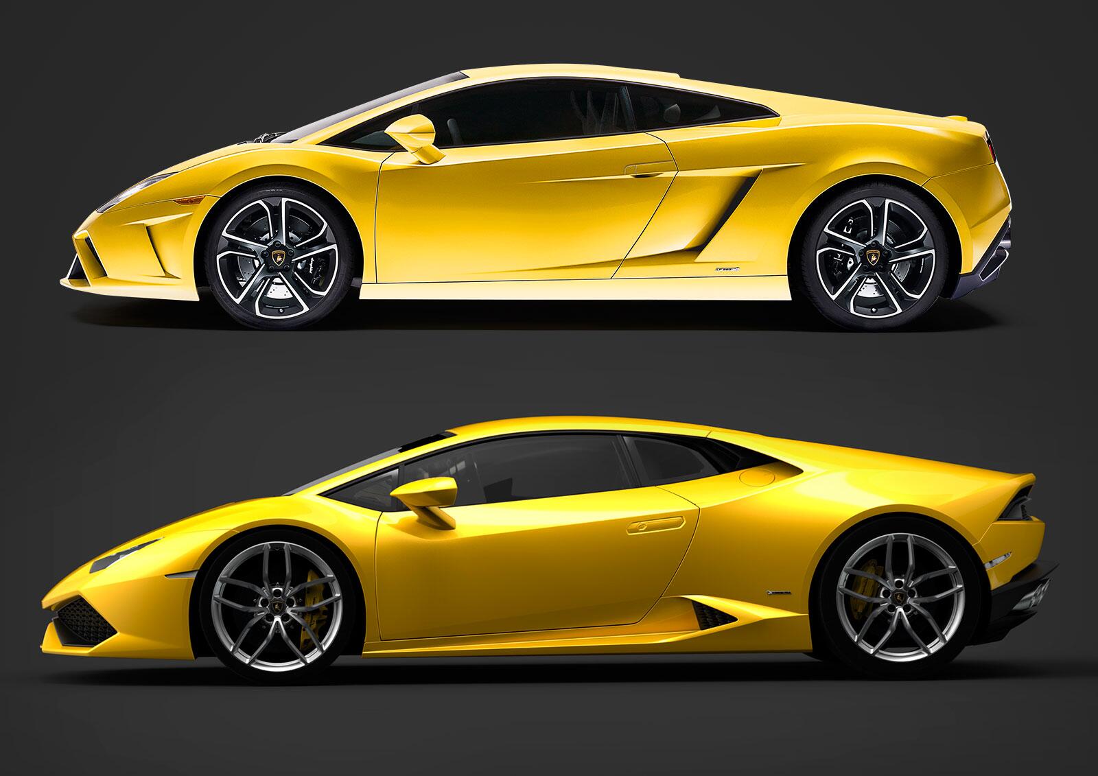Car Body Design on X: #Lamborghini Gallardo and Huracán - side view  comparison (scale is approximate)  #cardesign   / X