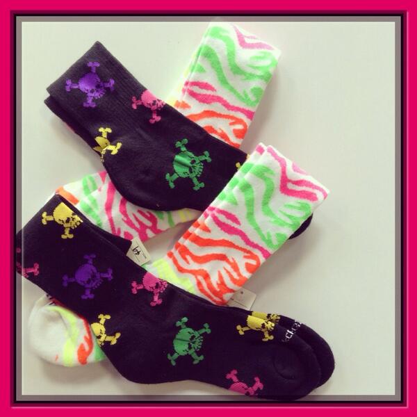 PerformanceCout's tweet image. Some fun and cozy socks in store! :) #skulls #zebraprint #socks #performancecouture