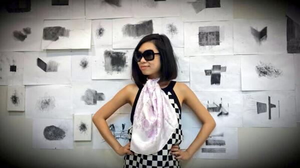 joanjytan's tweet photo. #AScarfADay @LibertyLondon PR Intern @joanjytan wears @cup_of_daisies #silkscarves #designforcharity http://t.co/q47Qb5lewe