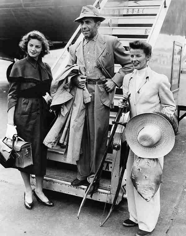 ClassicActors's tweet photo. Lauren Bacall, Humphrey Bogart and Katharine Hepburn. http://t.co/kOBvPUXC5G