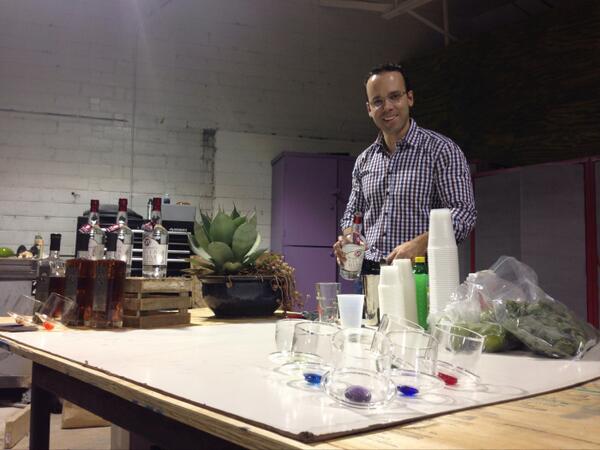 The Witherspoon Distillery is in our studio. Come by for free cocktails &amp; of course hot glass! #youreinviteddallas