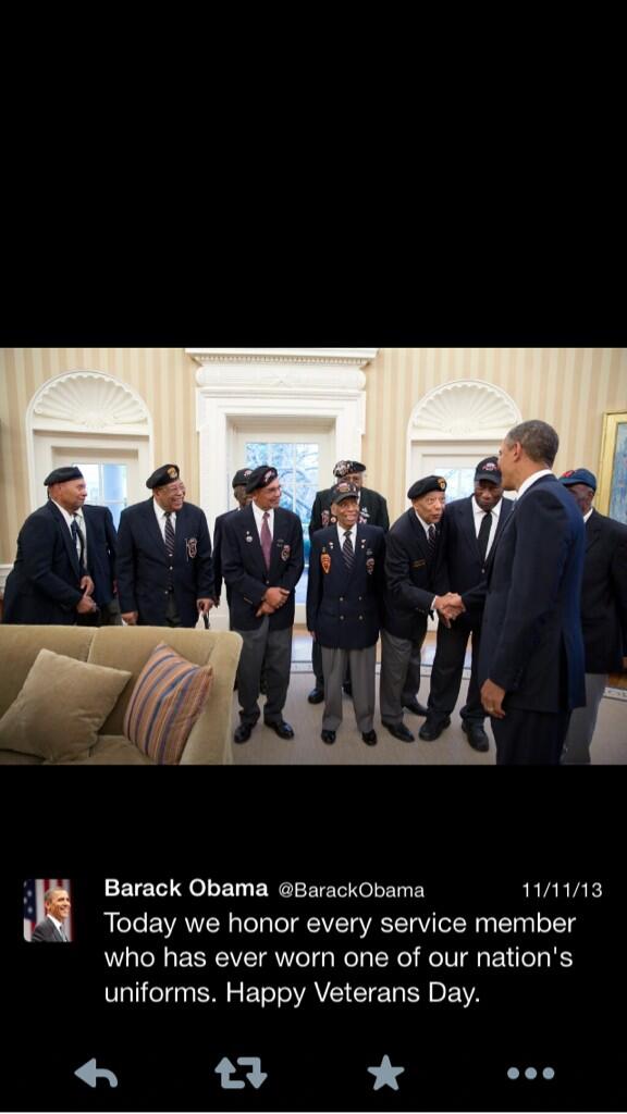 Truthishonest's tweet image. Curious...why would the president only invite black veterans to the White House...