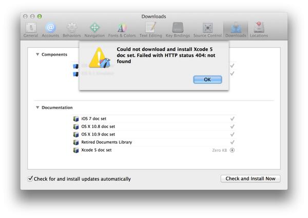 meeelooo's tweet image. Am I the only one having troubles getting the #Xcode5 doc sets?