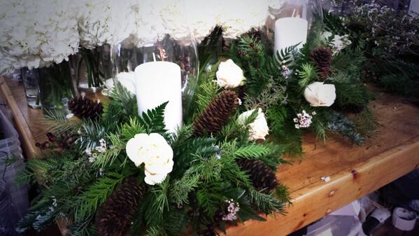 EventFloral's tweet photo. Chill air and the scent of #freshpine! Gorgeous #rusticcenterpiece from a recent natural, woodlands #winterwedding. http://t.co/Gk4FNiKaiA