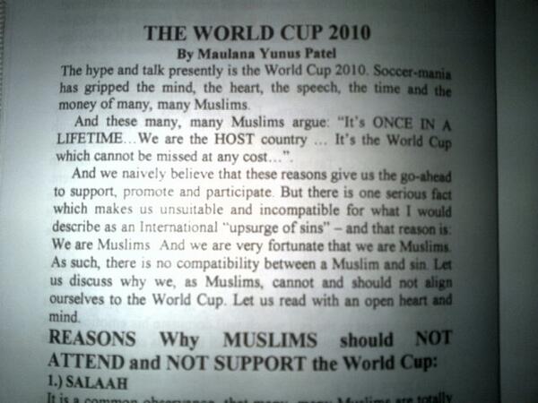 Express440's tweet image. Maulana Yunus Patel on spoke of the world cup not in a favorable manner, a clear indication of the "upsurge of sins".