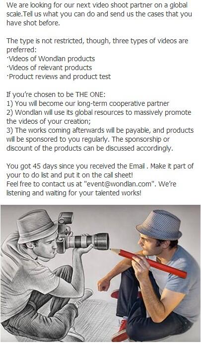 wondlan's tweet photo. We are looking for the next video shoot partner--You are the One! http://t.co/Df59CTH8gp