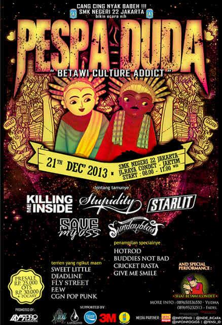 SMKN 22 Jakarta Timur Tanggal 21 Desember 2013 Menampilkan <a href="/KILLINGMEINSIDE/">Killing Me Inside</a> PreSale Rp. 25.000 OTS Rp. 30.000 #Yaull