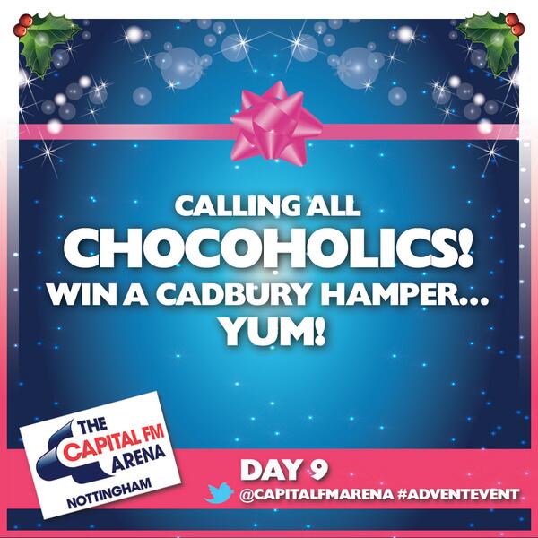 lisanorfolk's tweet image. RT @CapitalFMArena #AdventEvent Day 9: Calling all chocoholics! #Win a @CadburyUK hamper…Yum! Follow both &amp;amp; RT :)