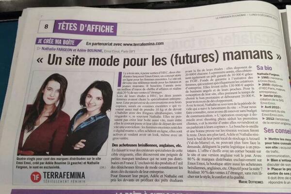 Une semaine qui commence bien !! <a href="/nathaliefargeon/">Nathalie Fargeon</a> et moi dans le parisien éco, FOU ;) <a href="/emoi_emoi/">émoi émoi</a>