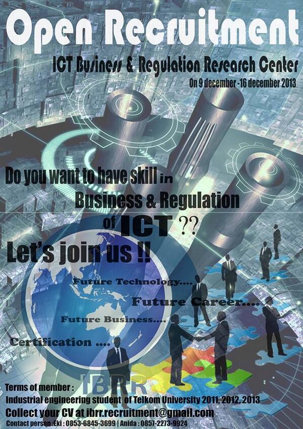 Official_IBRR's tweet photo. “Open Recruitment Keprofesian IBRR” :Hanya untuk TI angkatan 2011-2013 !  cc @hmti_ittelkom @infoitt @InfoUnivTelkom http://t.co/2DauyNj4cY
