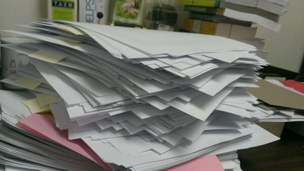 hannah_theharsh's tweet image. The very hardest part orb my job is turning this madness into a neat stack.  #publishingproblems