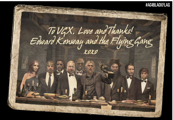 Ubisoft's tweet photo. Congratulations to the #AC4BlackFlag crew on taking home the #VGXBestActionAdventure award for 2013! http://t.co/paFTrIQNS7