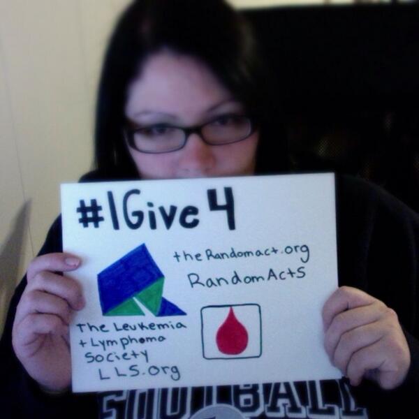 GuideStarUSA's tweet photo. Thanks for the pic! RT @erintowne: #IGive4 @therandomactorg @LLSusa http://t.co/sqoMRssZRA