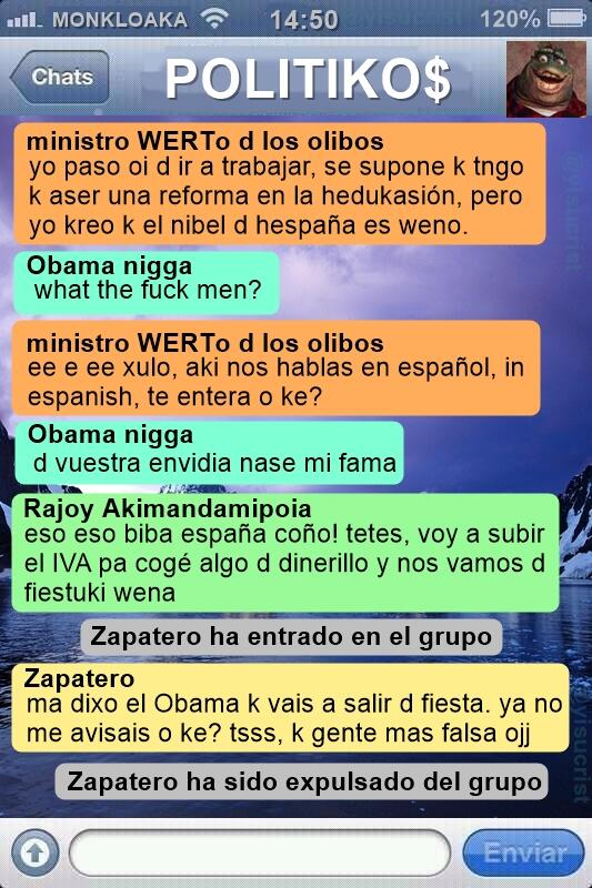 yisucrist's tweet photo. de k hablan los políticos x wassap? http://t.co/W8eGH4gvPl
