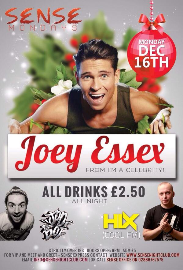 neonmanagement's tweet photo. Personal Appearance by @JoeyEssex_ on Monday 16th December at Sense, COOKSTOWN in Northern Ireland @SenseNightclub http://t.co/NknpKhOV5I