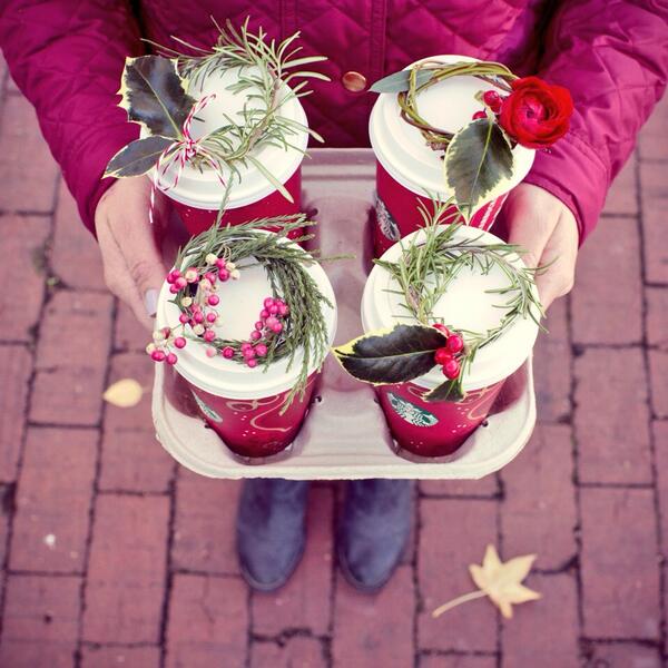 Starbucks's tweet photo. Delivering a little holiday cheer. #sharejoy #redcups #coffeerun http://t.co/raYGFrHZoK