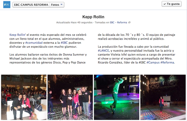 DeividVan's tweet photo. @KeepRollinEBC: Muchas gracias @campusreforma por la reseña de nuestro evento. http://t.co/tttke3PfMj" Se me salió una lágrima cuando lo leí
