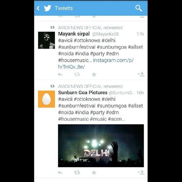 SunburnGoaPics's tweet photo. Avicii news official retweeted my post n updated my pic in sunburn goa pics http://t.co/WtfCBAfLCu