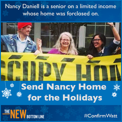 NBLcampaign's tweet photo. Send Nancy home for the holidays! Urge your Senators to #ConfirmWatt - Take action now: http://t.co/Dl4quHXpLm http://t.co/wrA3yklbLj