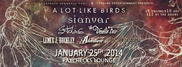 Cthulhu_Det's tweet photo. Purchase tix for @alotlikebirds on Jan 25th and receive an album poster courtesy of @equalvision records. #detmusic http://t.co/3i0oDzNJcR